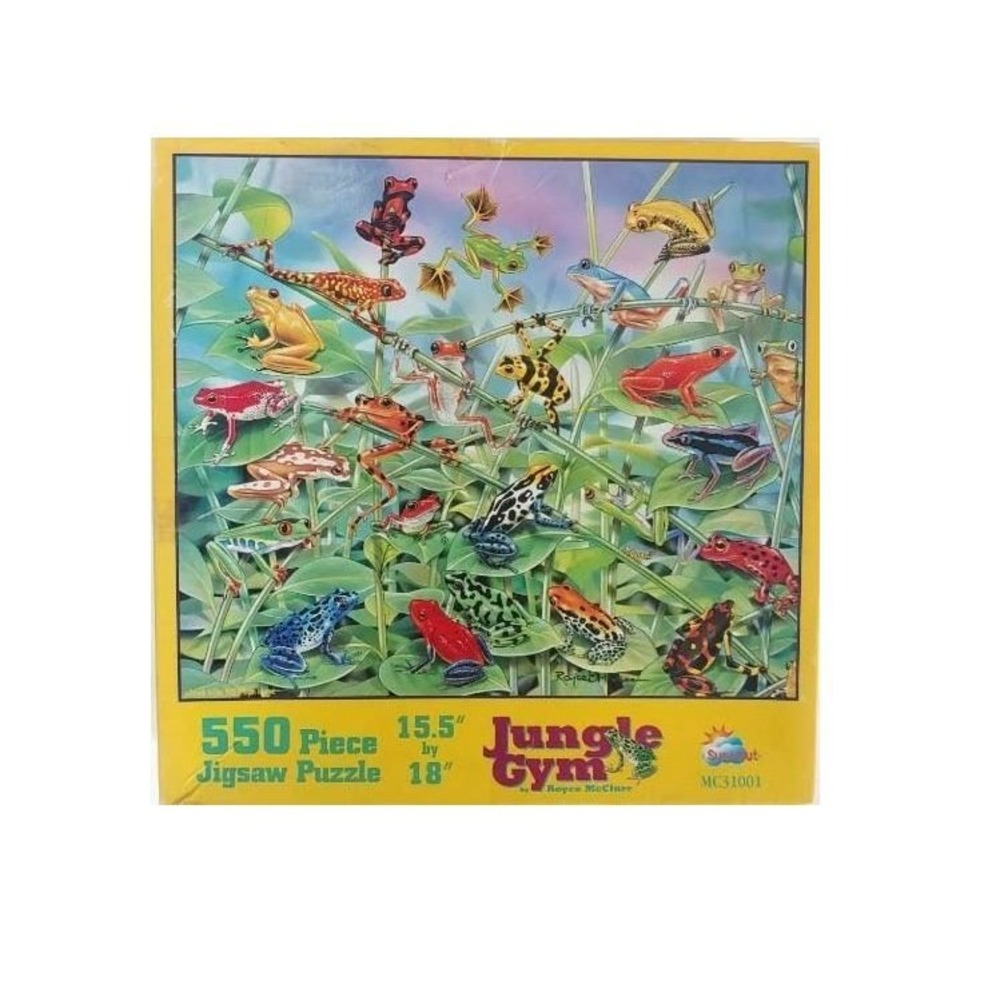 NEW Sunsout Jungle Gym by Royce McClure 550 Piece Jigsaw Puzzle Frogs MC31001